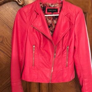 Black rivet faux leather jacket